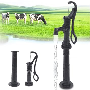 Pitcher Pump Hand Well Pump Manual Deep Water Pump Handheld Pitcher Cast Iron Outdoor Yard Garden