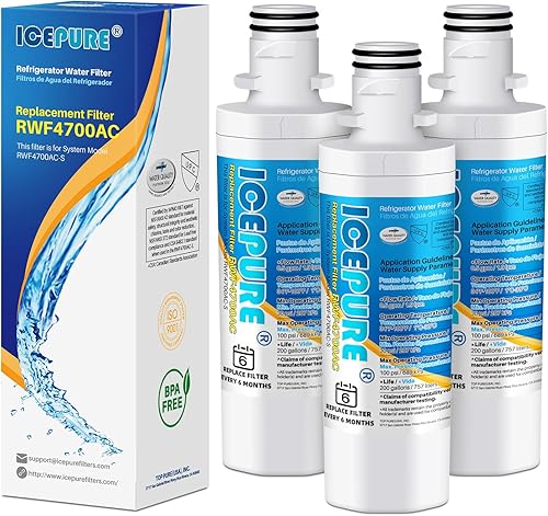 ICEPURE Filtro de agua para refrigerador ADQ747935 de repuesto para LG  LT1000P, MDJ64844601, Kenmore Elite 9980, ADQ74793501 LT1000PC  ADQ74793502,
