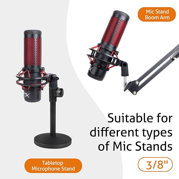 SUNMON Microphone Mount Adapter for HyperX QuadCast, Replacement for HyperX QuadCast Mount Adapter, Mic Stand Adapter for 3/8 Boom Arm