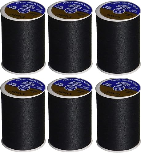 Coats & Clark Dual Duty All Purpose Thread 400 Yards Black 230-2 (6-Pack)