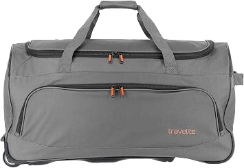 travelite Trolley Travel Bag with Wheels, Sports Bag Basics Fresh, Soft Luggage roll Bag Large in Sporty Design, 71 cm, 89 liters, Anthrazit, 71 cm, Travel Tote
