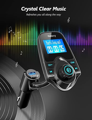 Miniatura 5 de versión más reciente LED transmisor FM Nulaxy transmisor de radio FM inalámbrico por Bluetooth para el coche Negro