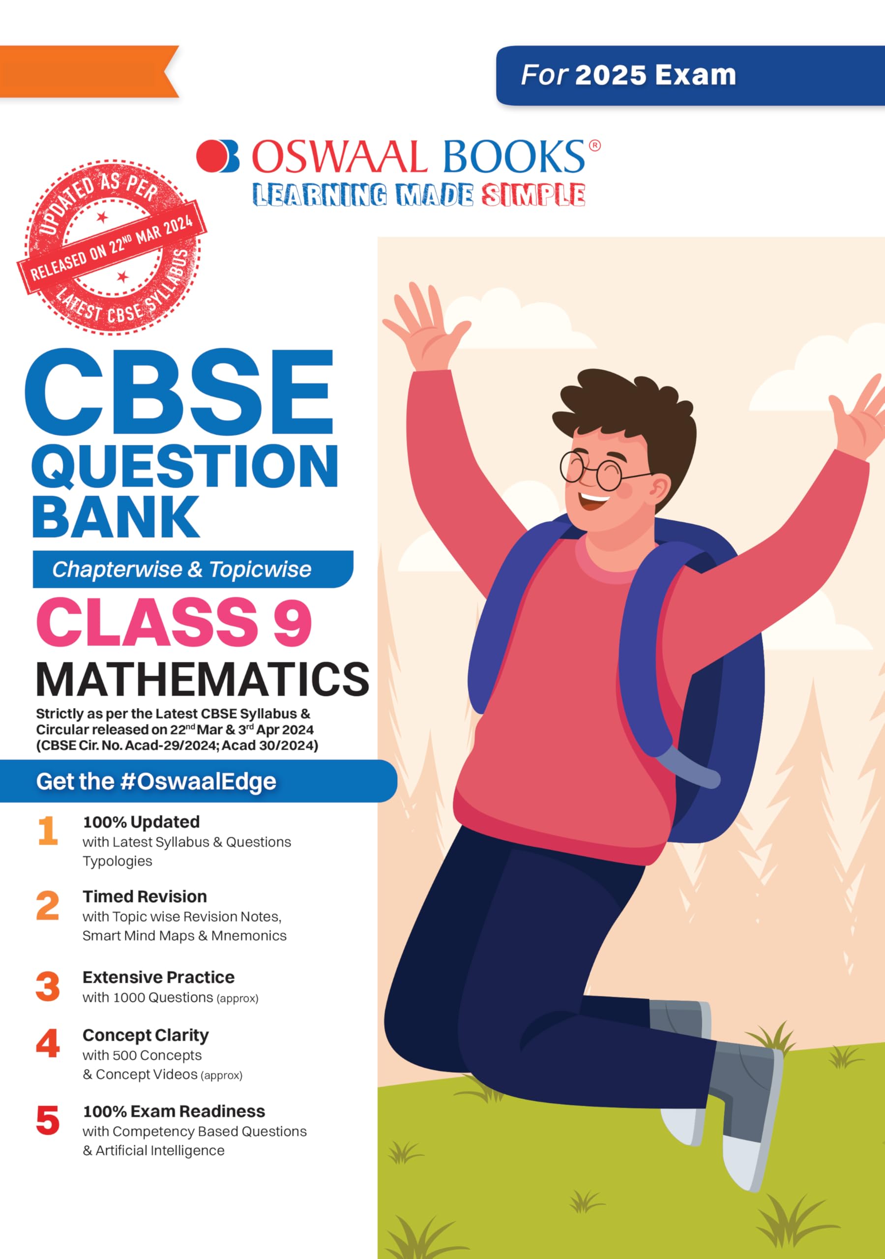 Oswaal CBSE Question Bank Class 9 Mathematics, Chapterwise and Topicwise Solved Papers For 2025 Exams Paperback – February 3, 2024