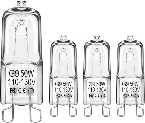 Flaspar Bombillas halógenas G9 de 50 W, T4 JCD tipo 2800K blanco cálido, base G9 de 120 V bi-pin para bombilla de calor de reptiles, bombilla