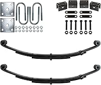 Vista 1 de The Trailer Parts Outlet - Kit de suspensión de resorte de doble ojal de 3 hojas para remolque y suspensión de eje único para tubo de 1 3/4" - ejes