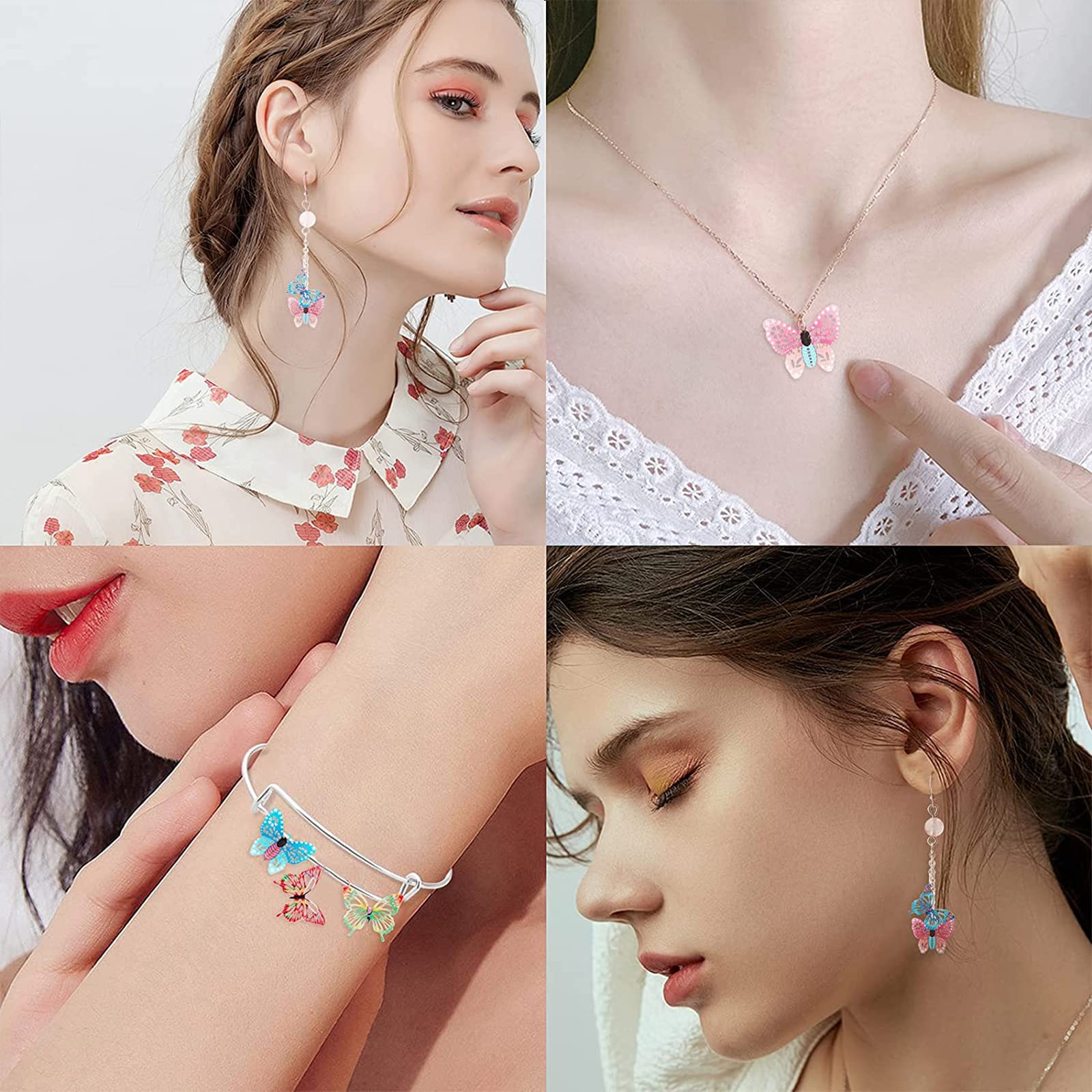 SUNNYCLUE 36Pcs 6 Stili Glod Farfalla Smalto Ciondolo Pendente Charms Lega Farfalla Gioielli Charms per Donne Ragazze Creazione