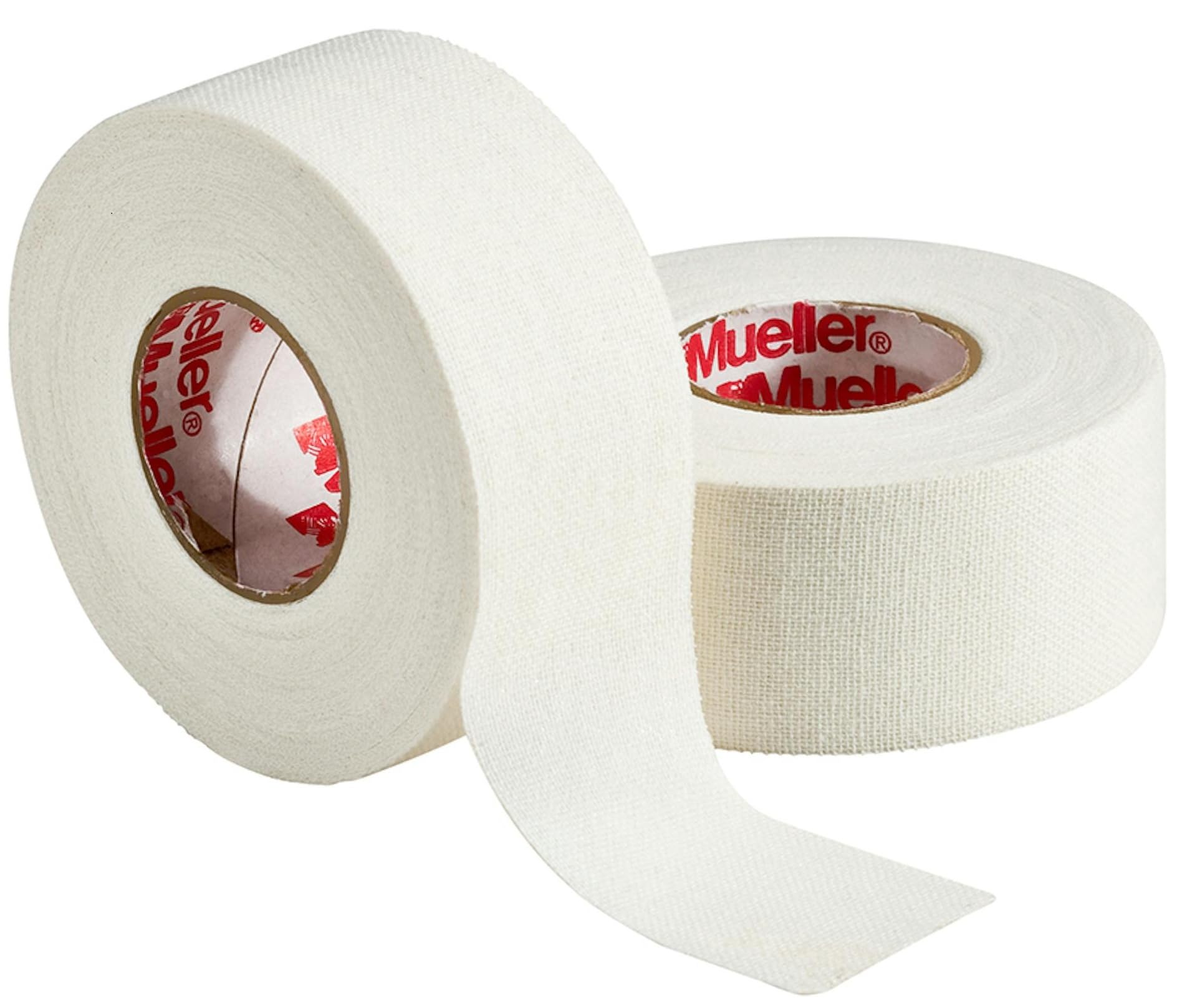 Mueller MTape Zinc Oxide Sports Tape – White – 2.5cm x 9.1m Roll – Cotton Athletic Strapping Tape for Support, Compression & Joint Immobilisation – Water Resistant – Sports Medicine & Physio Use