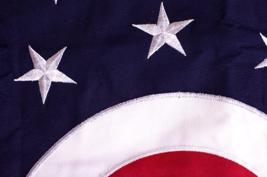 AES 3X5 Embroidered Sewn State of Ohio 100% Cotton 3'x5' Flag Grommets Fade Resistant Double Stitched Premium Penant House Banner Grommets
