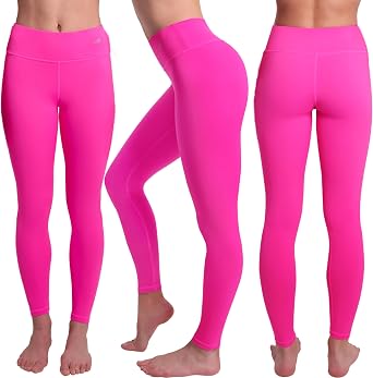 CompressionZ Tummy Control Compression Leggings for Women | High Waisted Workout Yoga Pants (Black + Pink, X-Small) Bundle