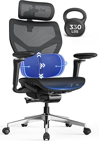 Ergonomic Mesh Office Chair with Dual Lumbar Support and Adjustable Features
