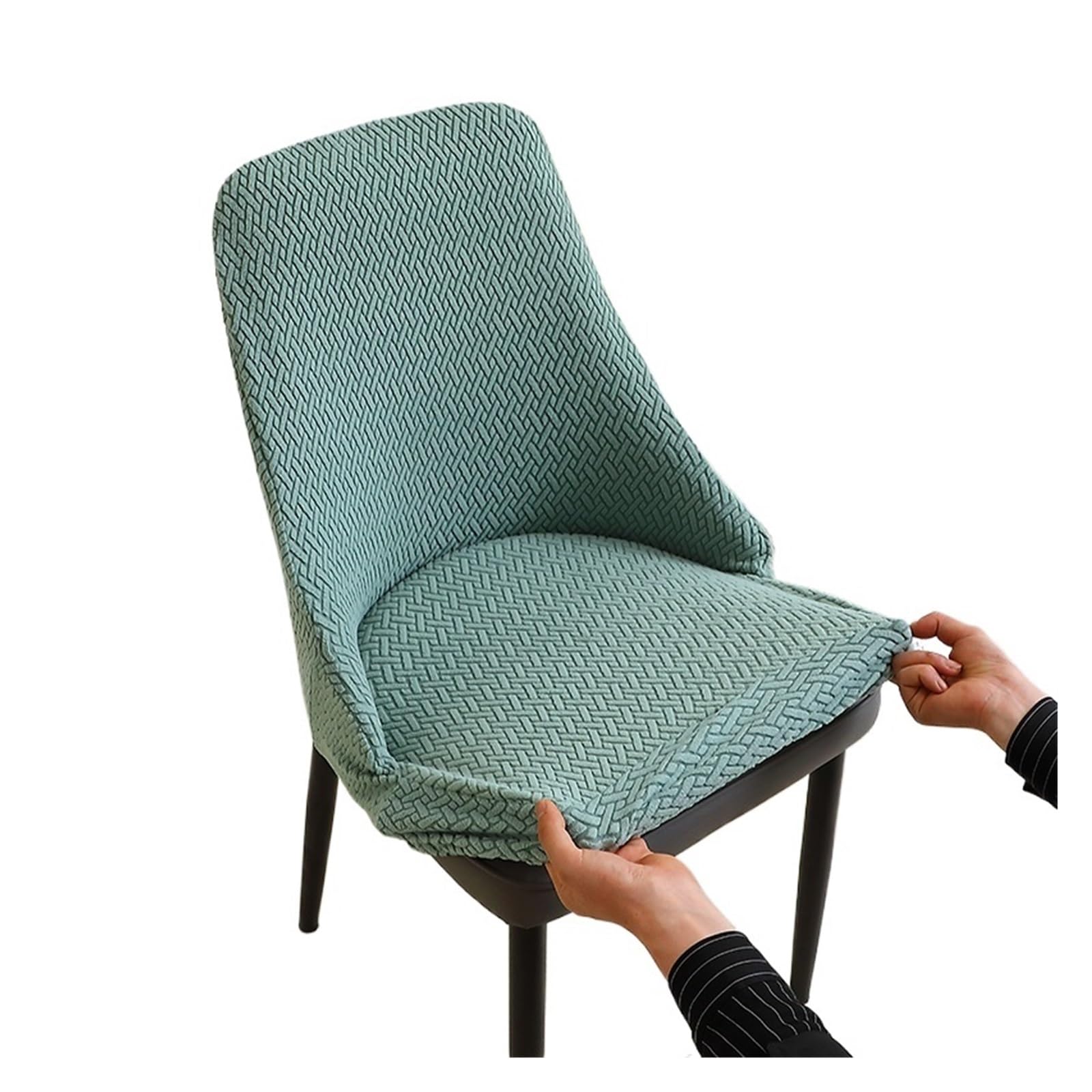 CIOPLJHKL Stretch Small Armchair Cover Leaf Jacquard Dining Chair Slipcover All-inclusive Curved Protector For Party Home 1/2/4/6Pcs for Hotel, Banquet(C6 Chair cover,6pcs)