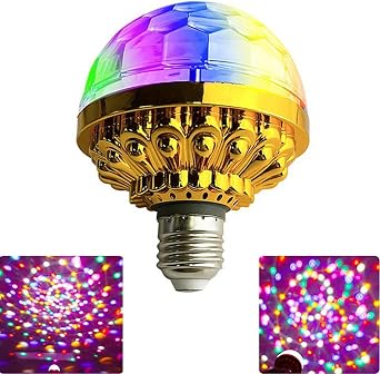 مصباح كروي دوار سحري ملون من SUYOOULIN، مصباح كروي ديسكو LED E26/E27 تيار متردد 85-265 فولت، لمبة إضاءة RGB، مصابيح ديسكو دي جي متعددة الألوان للحفلات والبار والكاريوكي، عبوة واحدة