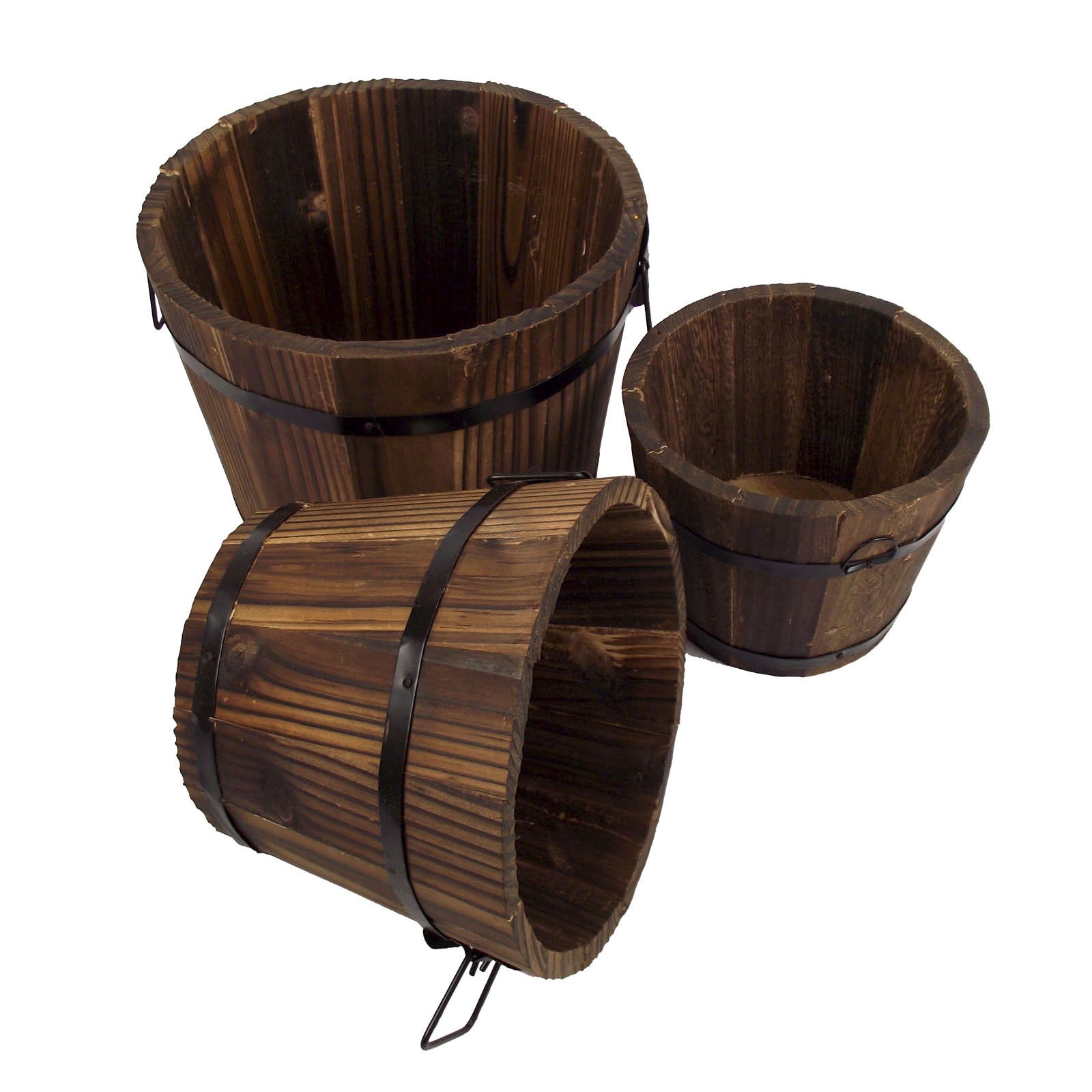 Meena Supplies Wooden Planter Buckets (4)