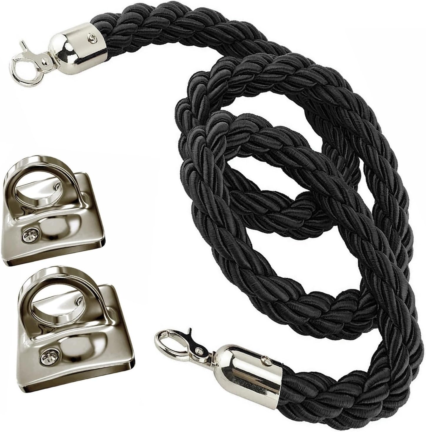 Twisted Post Ropes,Hanging Stanchion Rope with 2 Pack Wall Hooks Kits,Stanchion Post Queue Hanging Rope for Queue Divider Crowd Control Queue Barrier Ropes (Orange B /9.8ft/118in)