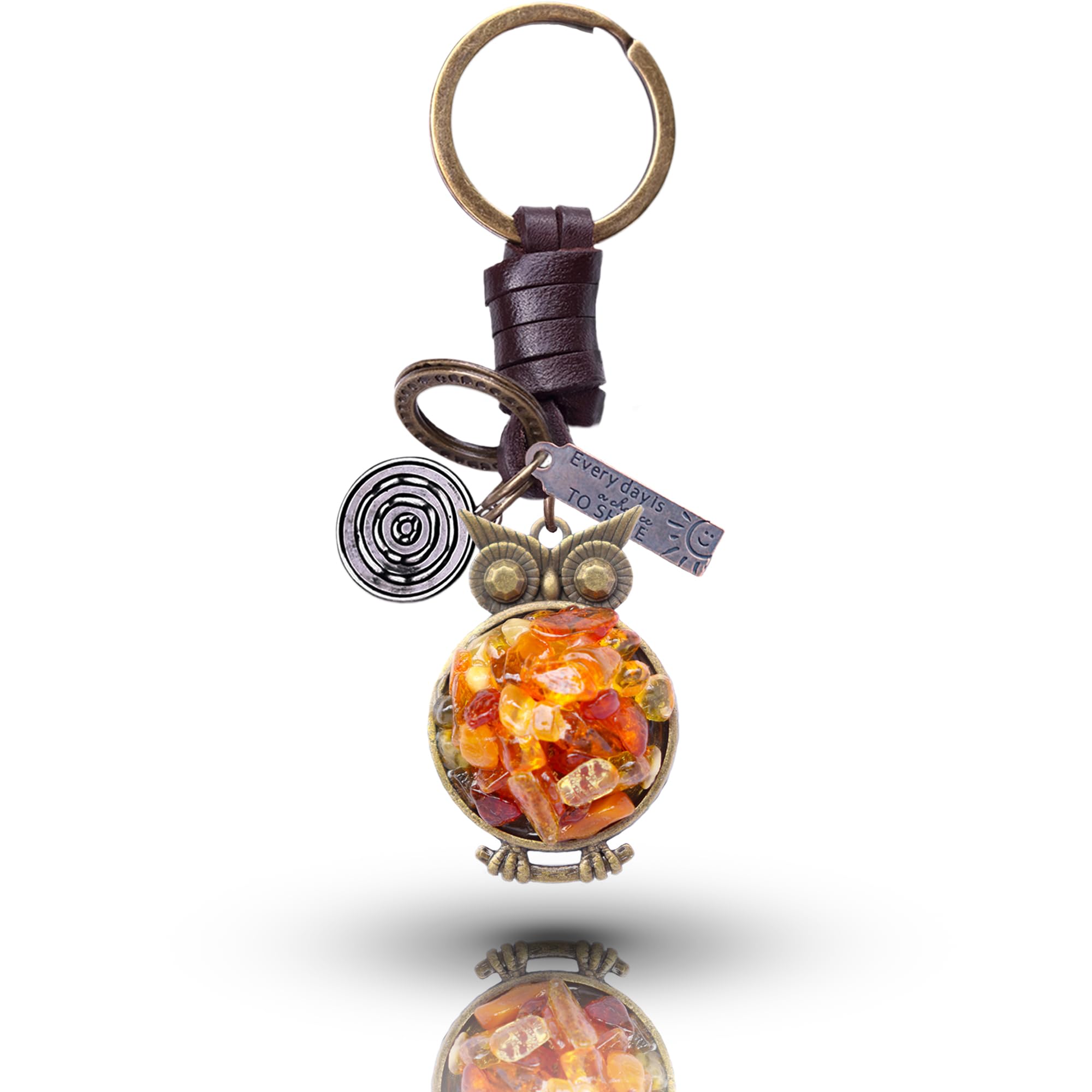 AuPraFunny Keyring Gifts for Women & Men | Handcrafted Leather Unique Key Rings | Lucky Key Charm Vintage Accessory For Girls & Boys