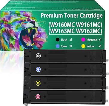 W9160MC W9161MC W9163MC W9162MC Toner Cartridges Work for HP Color Laserjet Managed MFP E87740dn E87750dn E87760dn E87770dn Flow MFP E87740z E87750z Printers