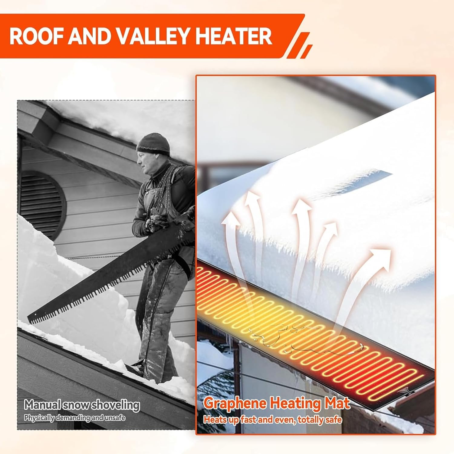 14" x 10ft Heated Snow Melting Mat, Heavy-Duty Anti-Slip Walkway Pad, 110V for Driveways, Stairs, Roofs, Patios & Grass - Efficient Ice & Snow Removal Solution