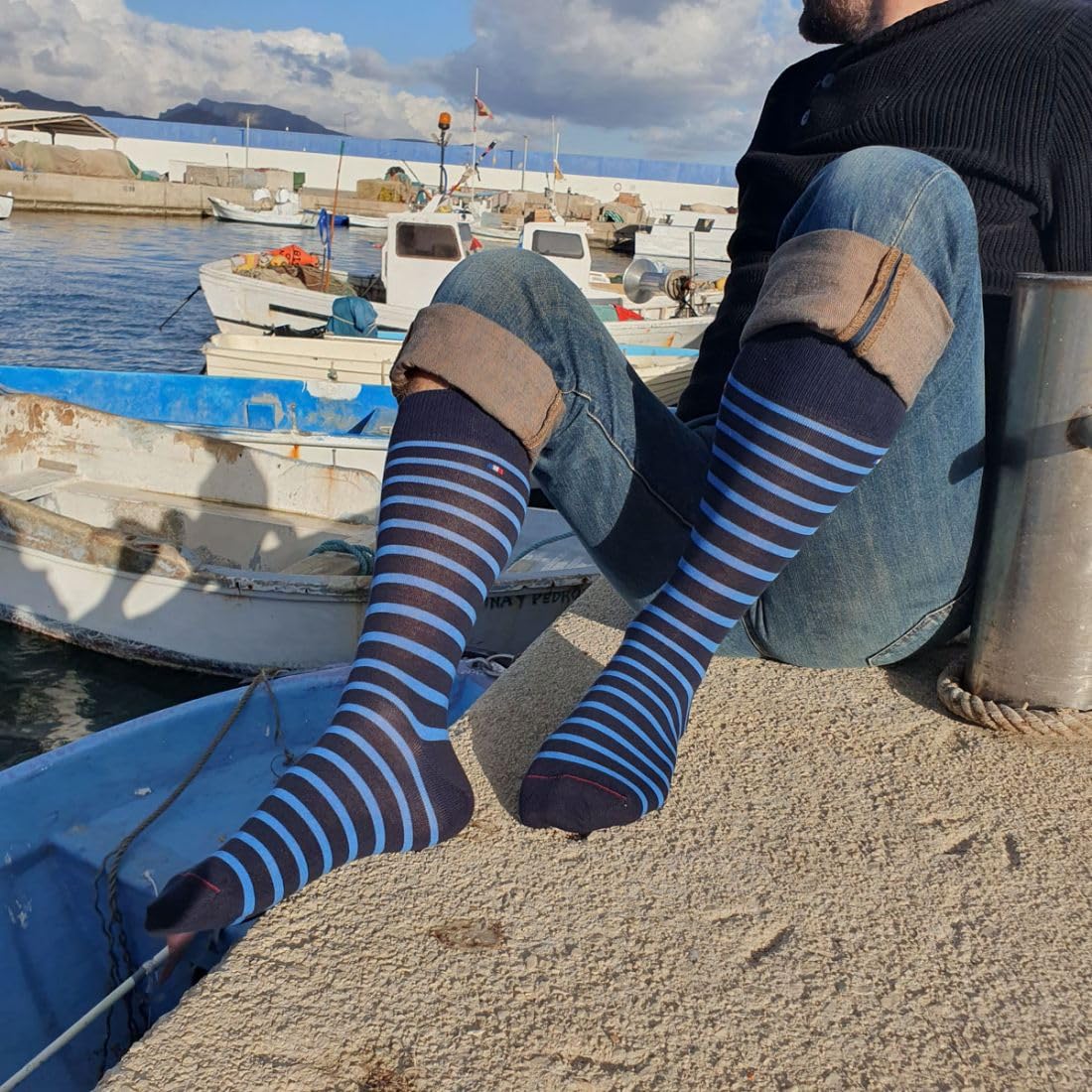 Labonal. Chaussette. Marinière LOTx3, Coton. FABRIQUE EN FRANCE