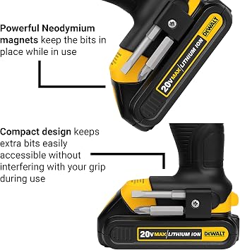 Magnetic Bit Holder for DEWALT 20V Drill Driver Bits Set Low Profile Tool Accessories, 2 Pack