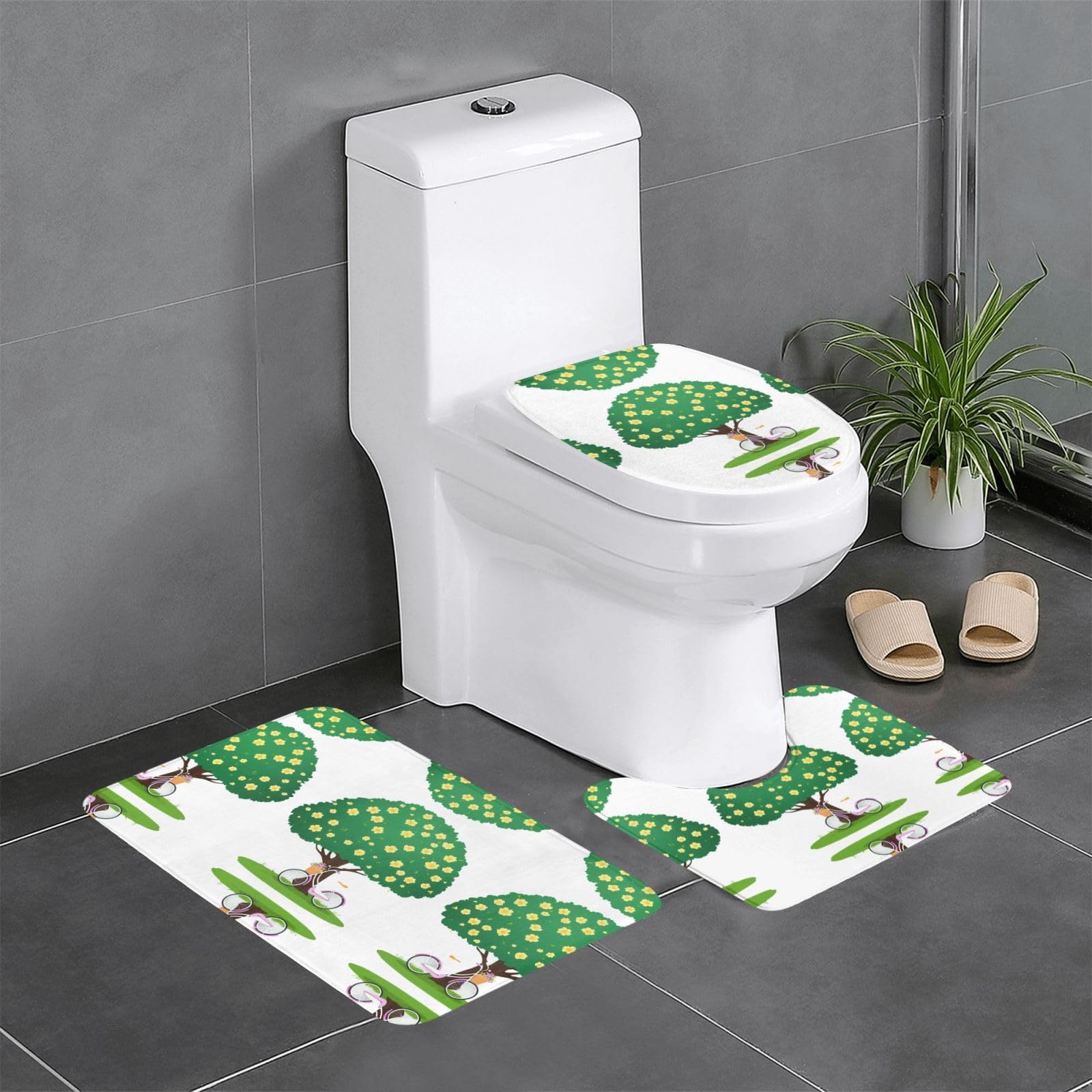 Tapis de salle de bain antidérapant et facile à nettoyer au motif poétique