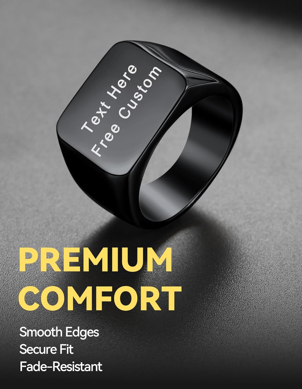 ChainsHouse Screw Band Biker Ring for Men Women, Black Metal/18K Gold Plated Stainless Steel Jewelry Hexagon Geometric Ring, Size 7-14(with Gift Box)