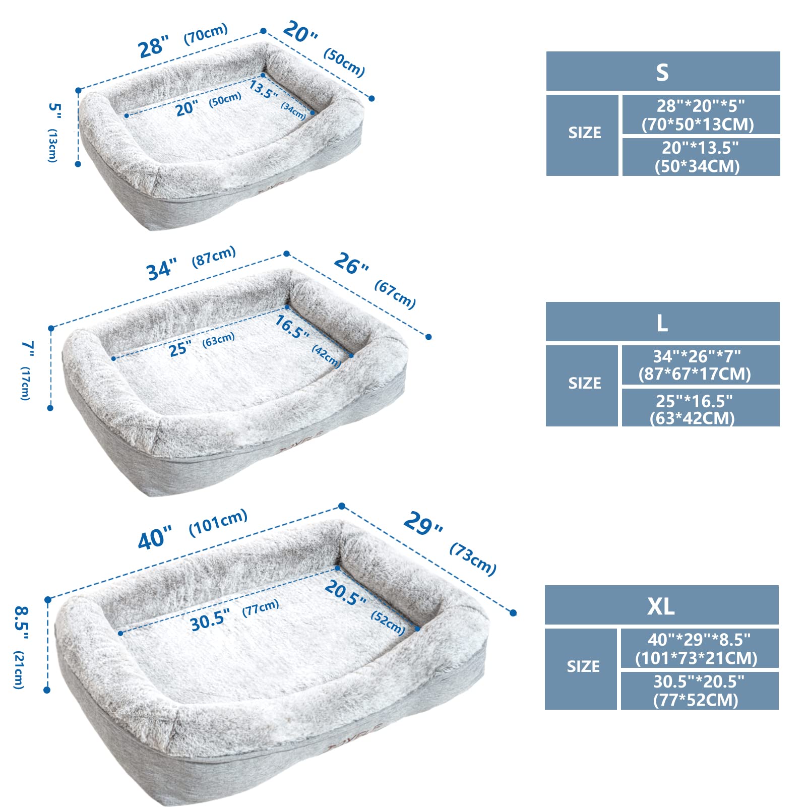 JOYELF Memory Foam Cama Ortopédica Pequeña para Perros con Funda Lavable, Diseño Independiente con Forro Impermeable Gratis Incluido