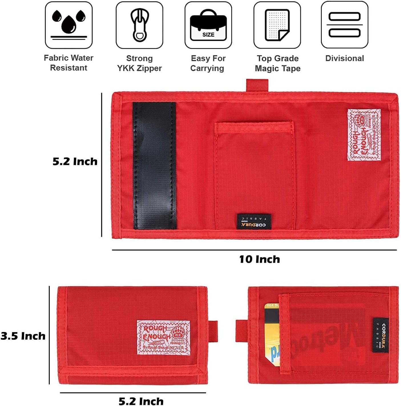 Rough Enough Kids Wallets for Boys Orange and Red Wallet Bundle Set
