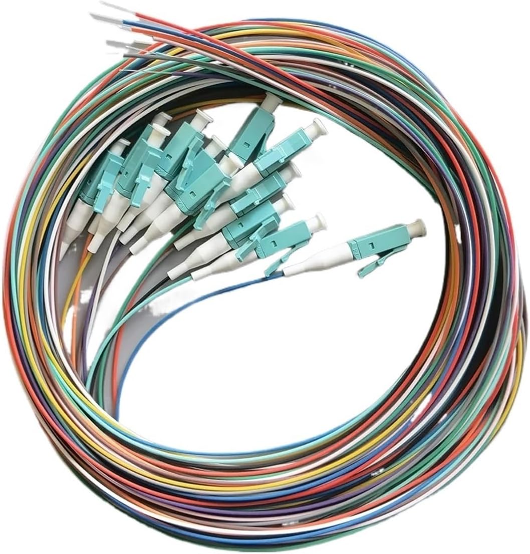 LC/UPC Fiber Optic Connector Pigtail 12 Colors OM3 0.9mm 2m Indoor FTTR multimode Patch Cord