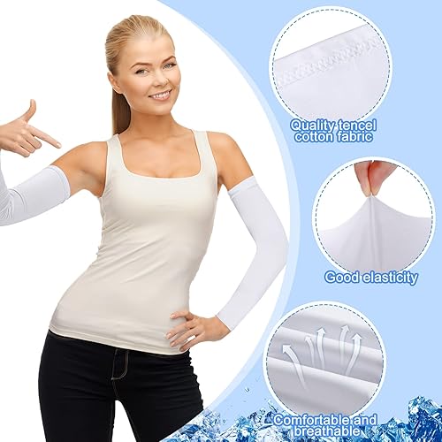 Miniatura 3 de Eurzom 8 pares de mangas para eccema para adultos y adolescentes, para eczema, psoriasis, unisex, manga para piernas y brazos para mujeres y