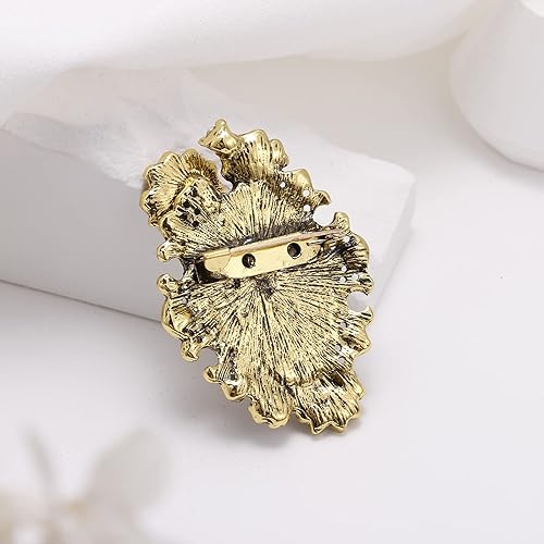 Miniatura 5 de lureme Cameo de belleza victoriana elegante vintage con broche de cristal (br000017)