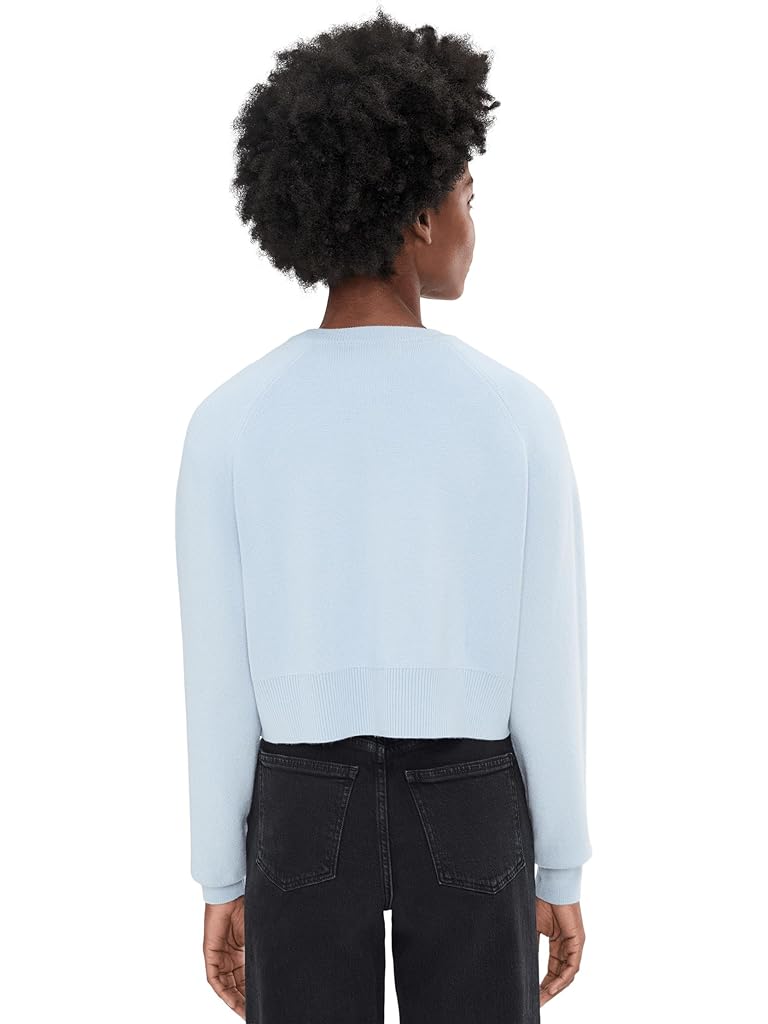 Blue Madewell Raglan-Sleeve Cropped Cardigan in Merino Wool