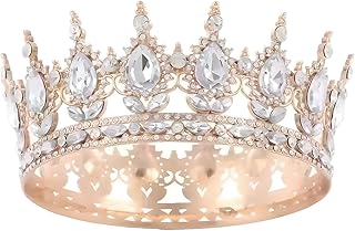 Goddess Crown for Women, Tiara for Girls, Crown for Girls Pearl Headband Leaf Crystal Bridal Headpiece Wedding Beaded Fore...