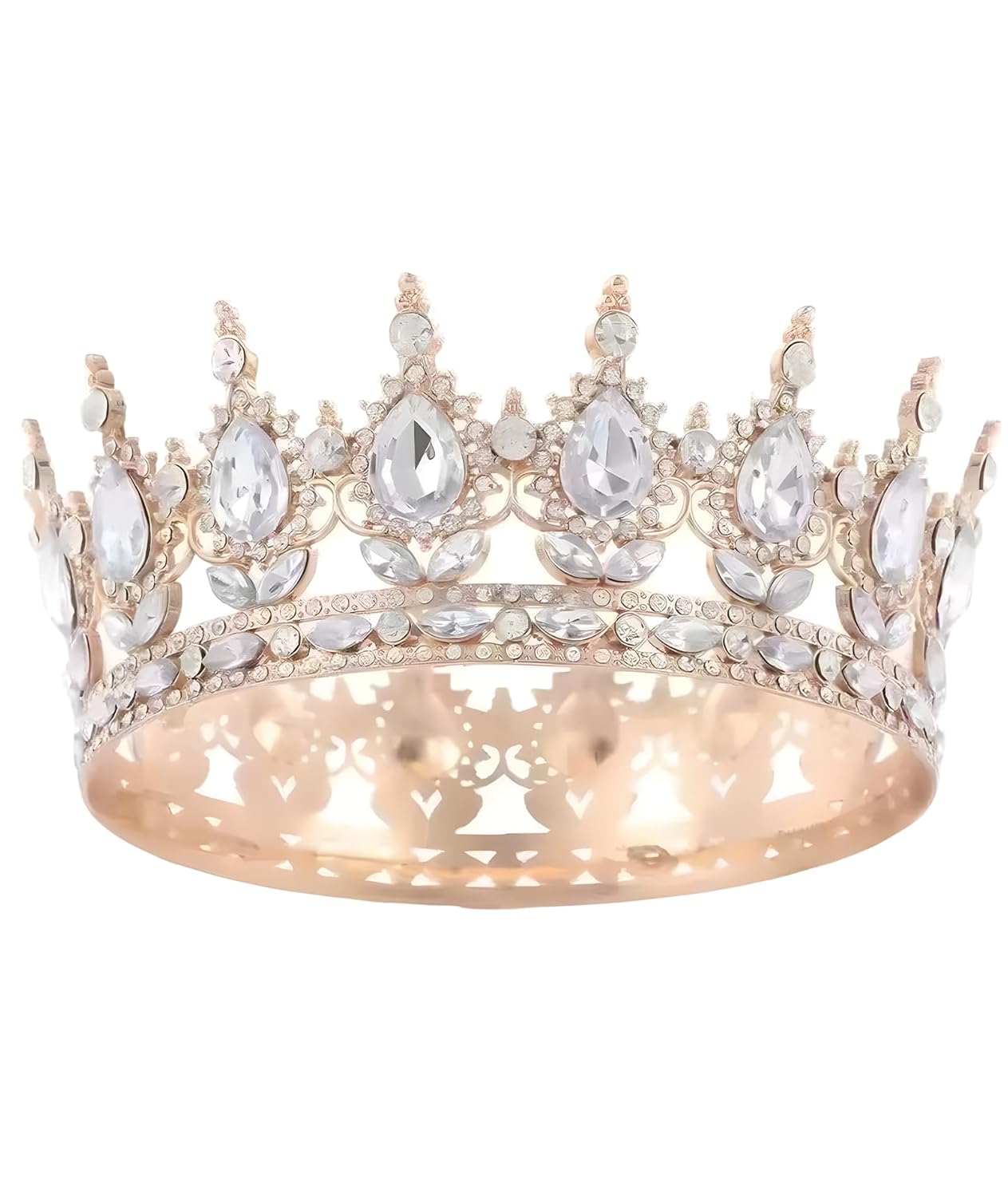 Goddess Crown for Women, Tiara for Girls, Crown for Girls Pearl Headband Leaf Crystal Bridal Headpiece Wedding Beaded Fore