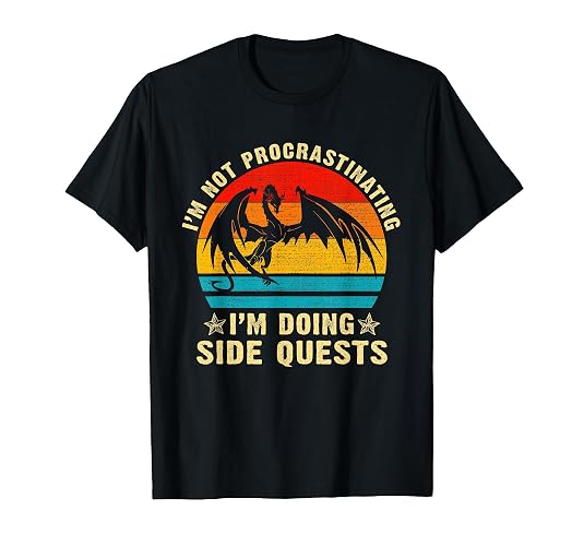 I'm Not Procrastinating I'm Doing Side Quests RPG Gamer T-Shirt - Men - Black - 5X-Large