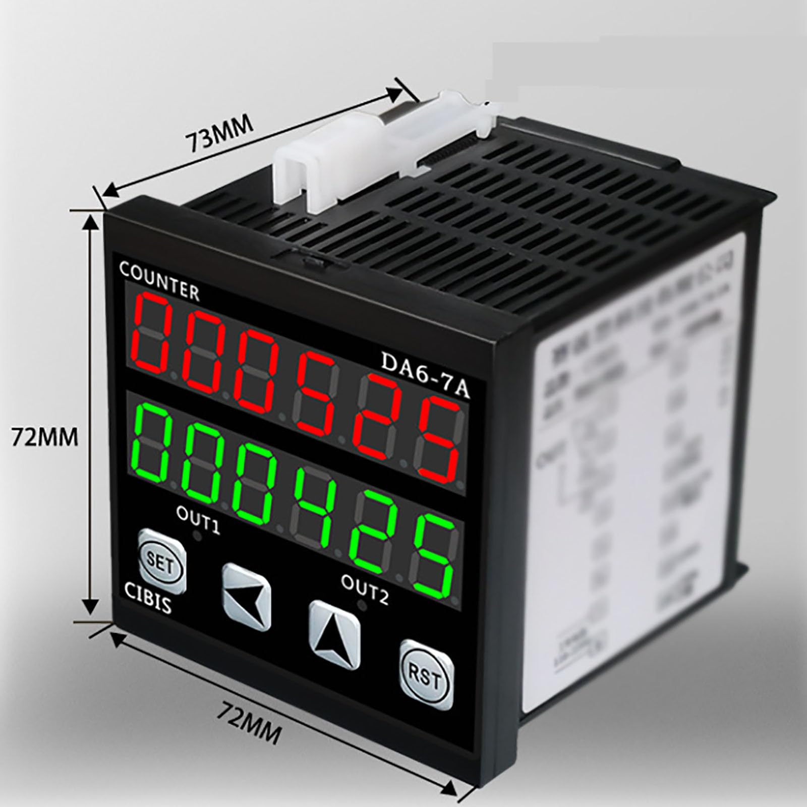MObyat Contador Digital LED para Transportadores, Contador De Línea De Producción De 6 Dígitos con Panel De Control LED, Distancia De Detección: 30 Cm/70 Cm, Rango De Conteo: 0~999999
