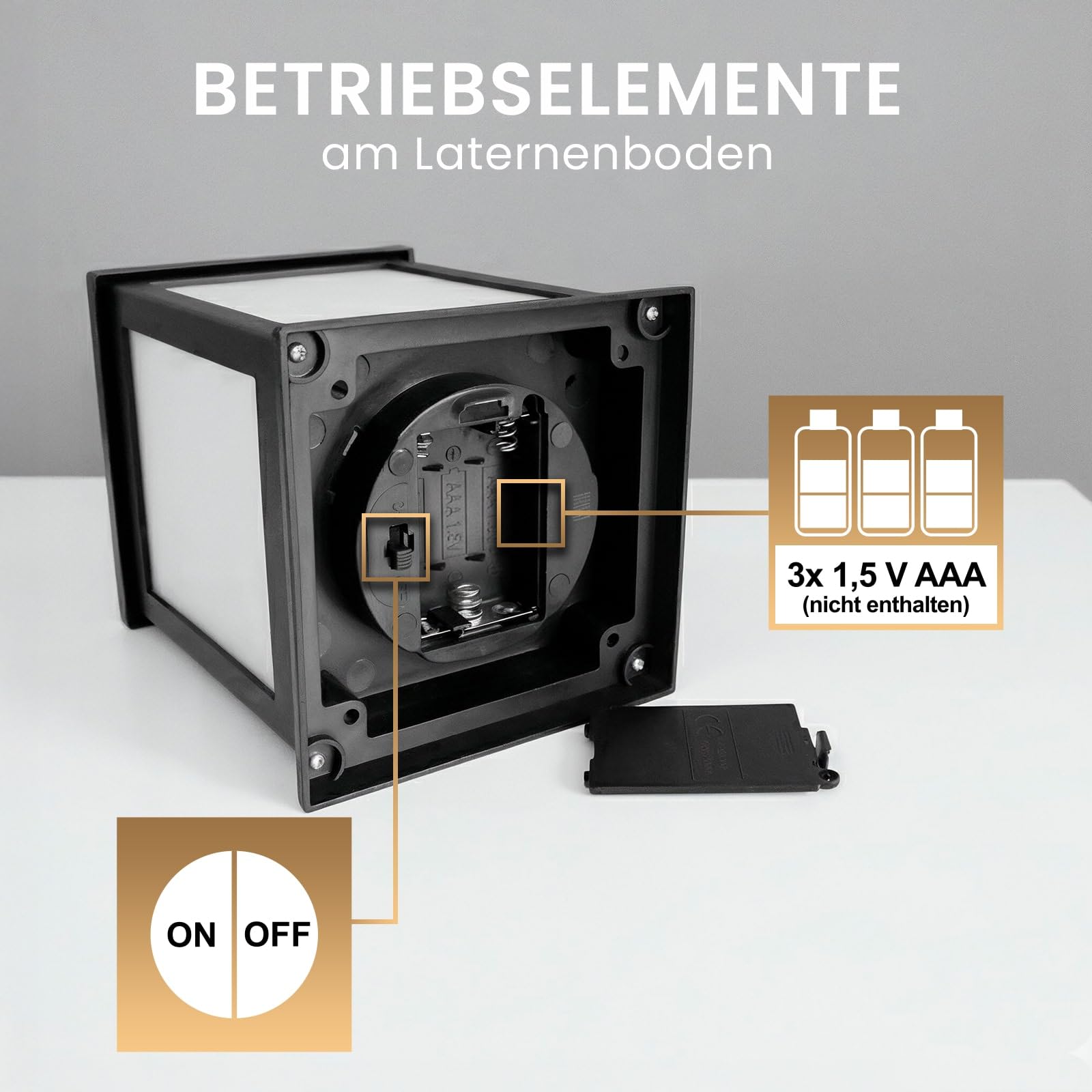 Eaxus® 4er Set LED Laterne für Draußen - Notfallleuchte Blackout. Windlicht mit Flammeneffekt Kerze - Wohnzimmer & Garten Deko