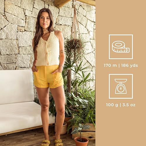 Miniatura 4 de Círculo Hilo Duna  186 yardas, 3.52 onzas  Hilo DK de Estambre Ligero  100% algodón virgen brasileño mercerizado, perfecto para tejer y hacer
