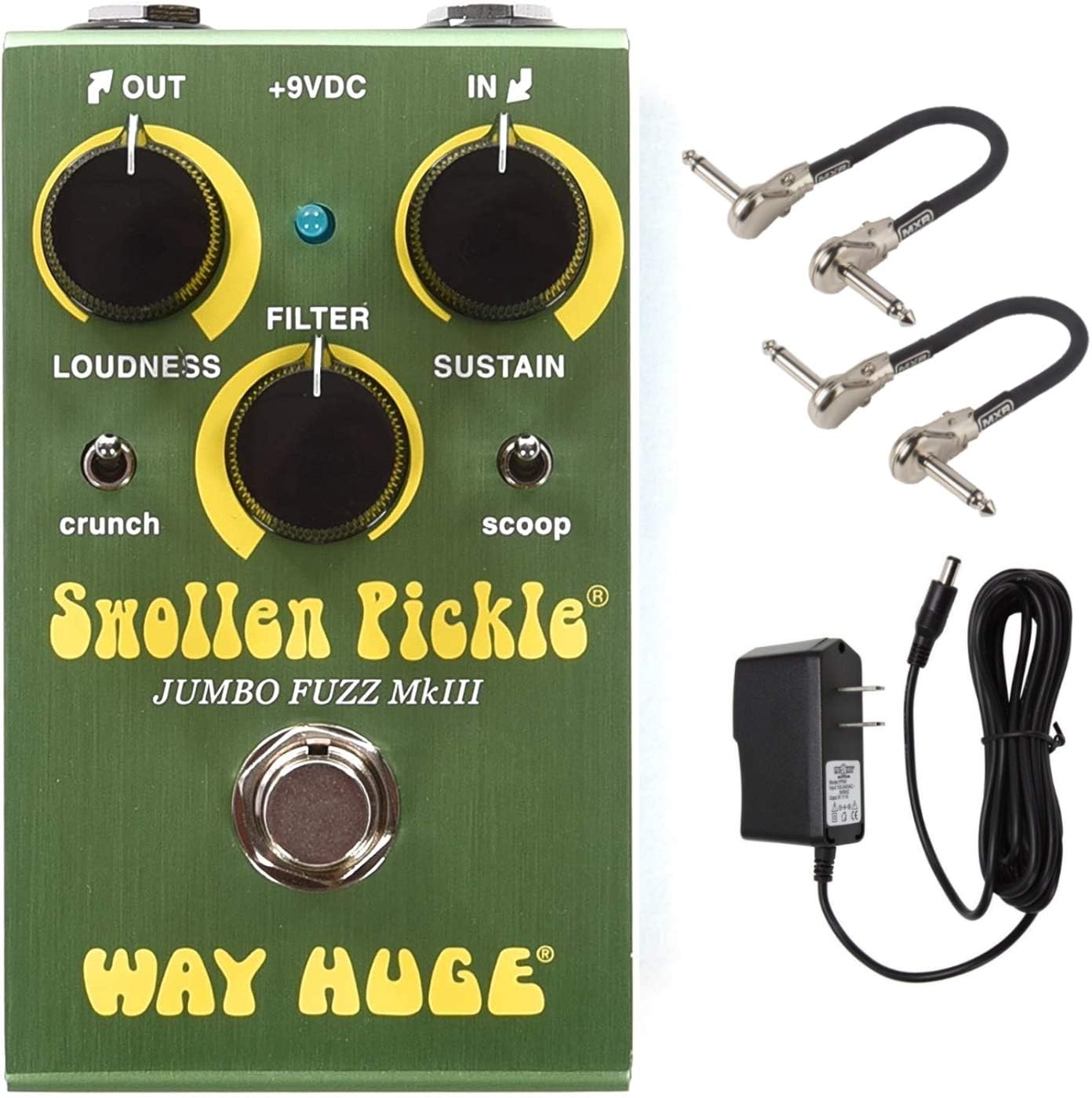 Way Huge WM41 Swollen Pickle Smalls Bundle with 2 MXR Patch Cables and Power Supply