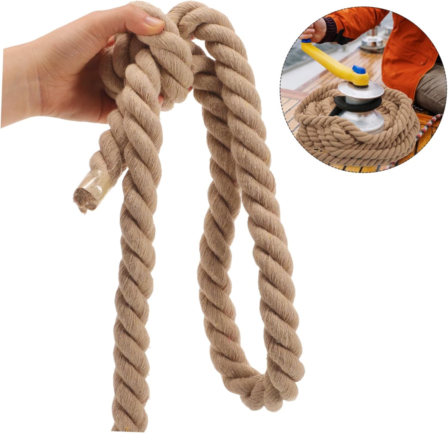 Mikikit Nautical Rope Handrail for Garden and Crafts Rope for Deck Fencing and Outdoor Decor Easy to Install Multipurpose Twisted Cord
