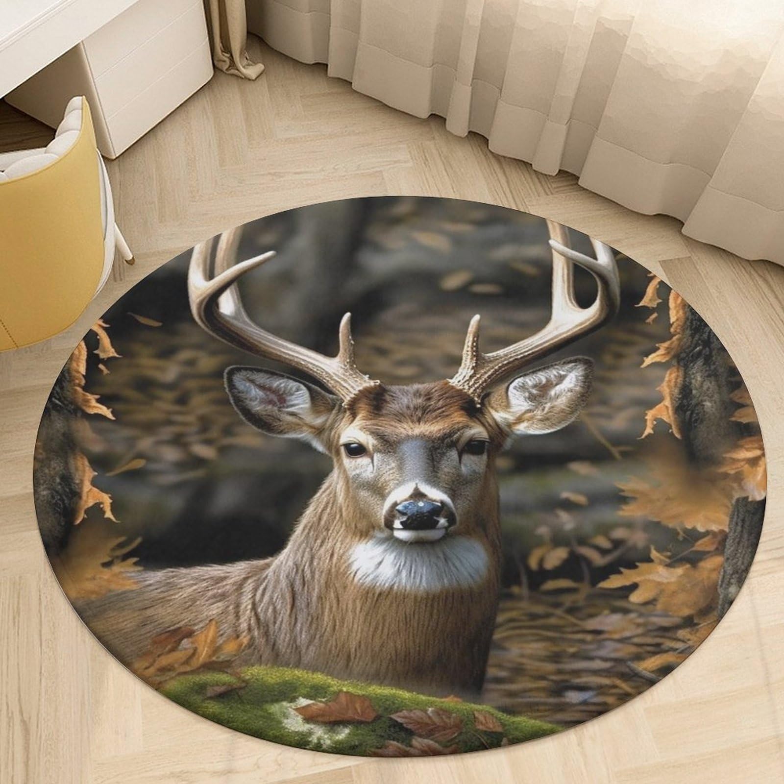 Tapis lavable motif cerf antidérapant pour sécuriser le sol de la salle de bain