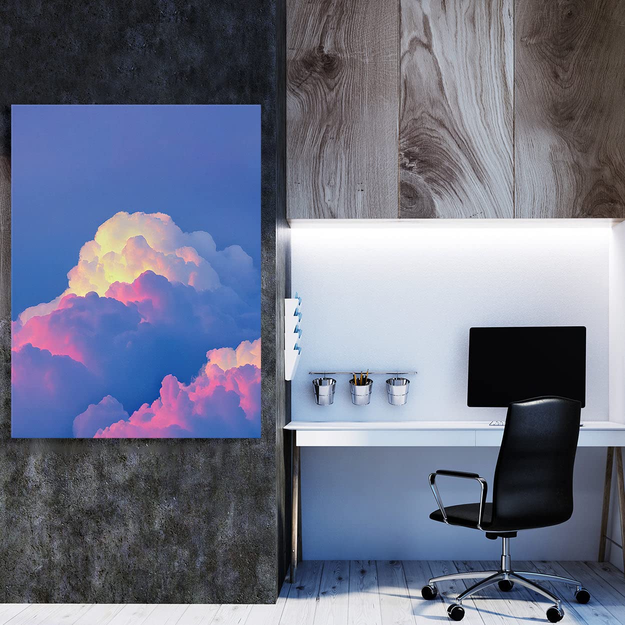 Cloud 20 Leinwand-Kunstdruck, Heimdekoration, Wandkunstdruck, Poster, Gemälde, groß, 76,2 x 101,6 cm, 3,8 cm