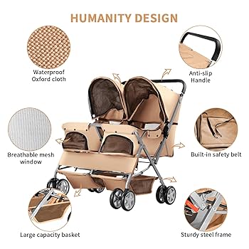 Amazon.co.jp: ダブルペットベビーカー 折りたたみ式ベビーカー