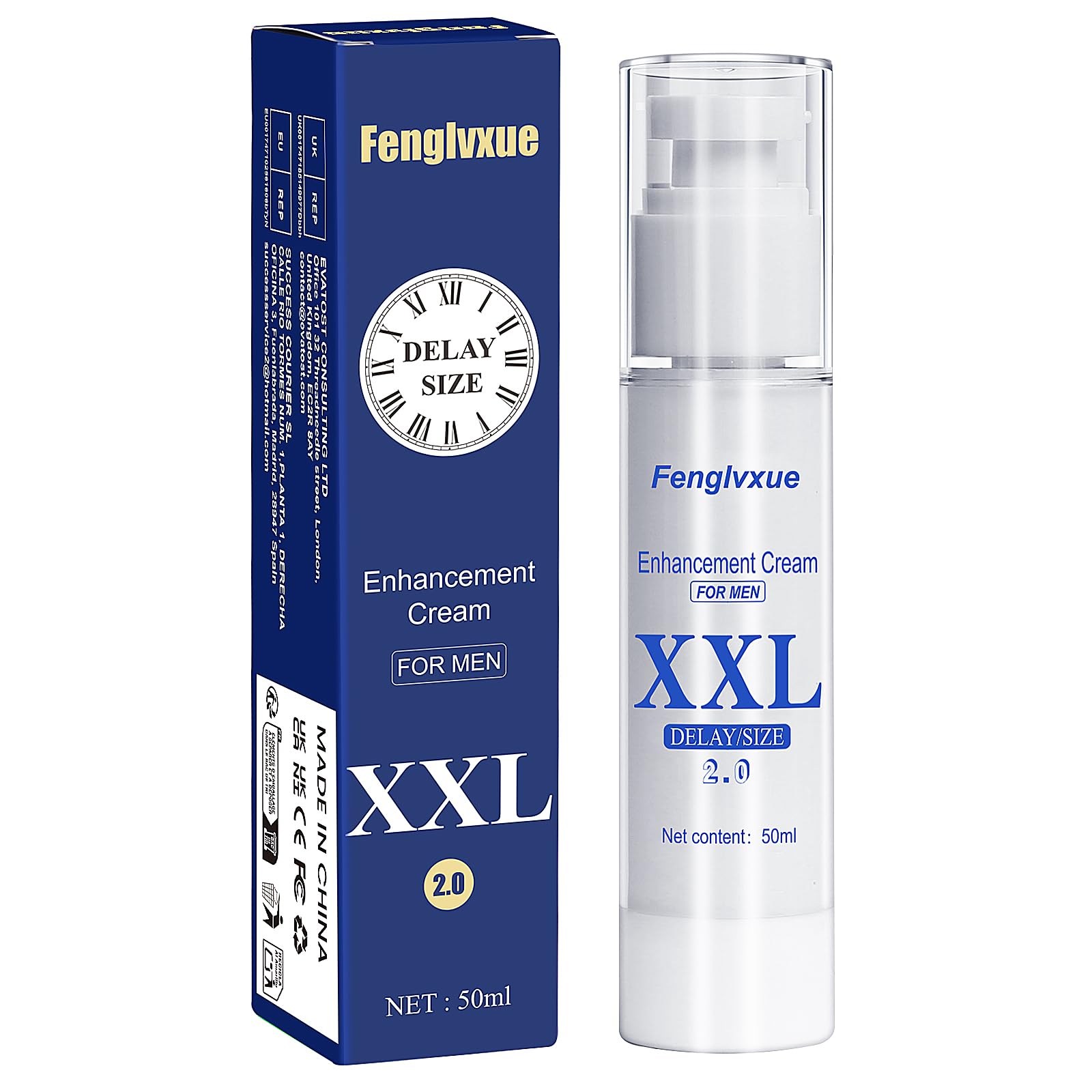 Crema de aumento masculino, crema de mejora masculina, tecnología de extracción vegetal 2.0, 50 ml