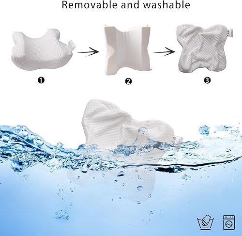 Miniatura 9 de ALEVMOOM Almohada cervical para parejas con agujero para el brazo, almohada cervical de cuello arqueado de rebote lento para parejas, espuma