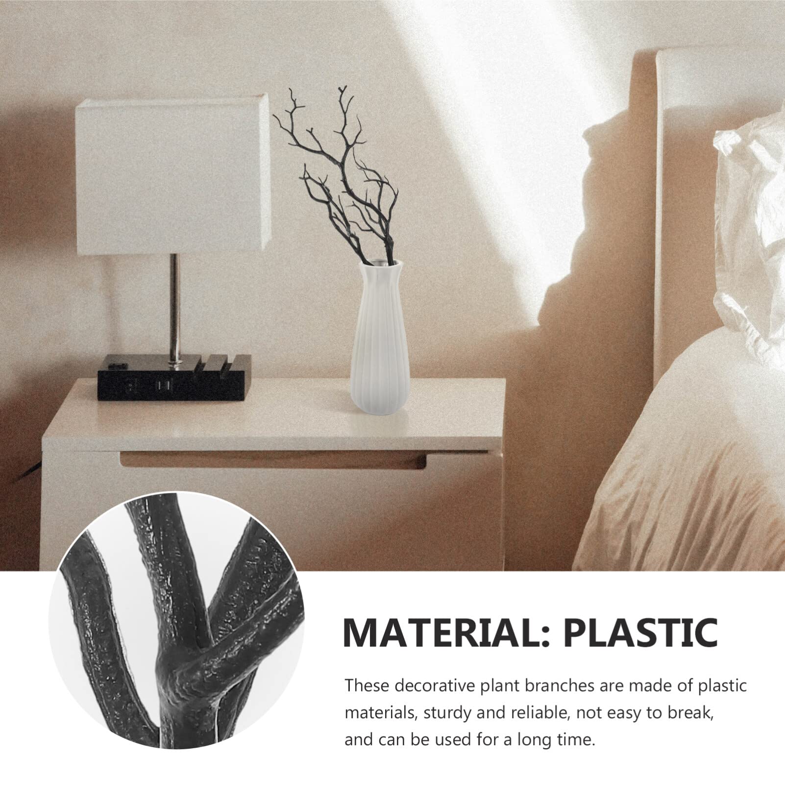 Didiseaon Artificial Antler Dried Tree Branches, 4Pcs Fake Antler Shaped Tree Branches Decorative Plant Twigs Dry Branch Decor for Vase DIY Crafts Wedding Party Decor, Black