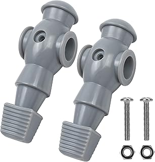Marsrut 2PCS Foosball Replacement Players Set, Foosball Men Set, Soccer Player, Plastic Replacement Parts for Football Table (Grey, 2 Hexagon Nuts Included)