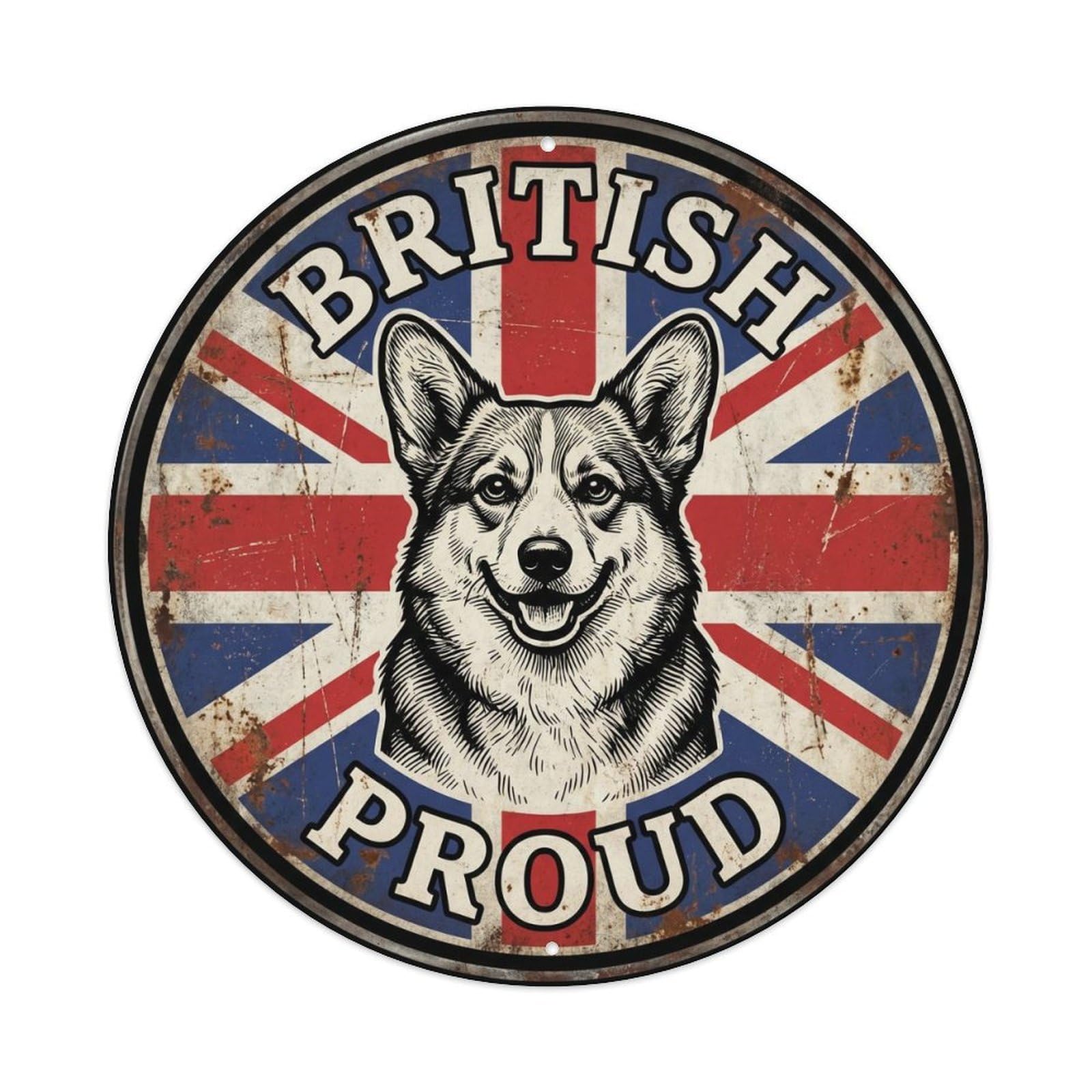 British Proud Corgi Pet Breed Heritage Emblem Metal Tin Sign