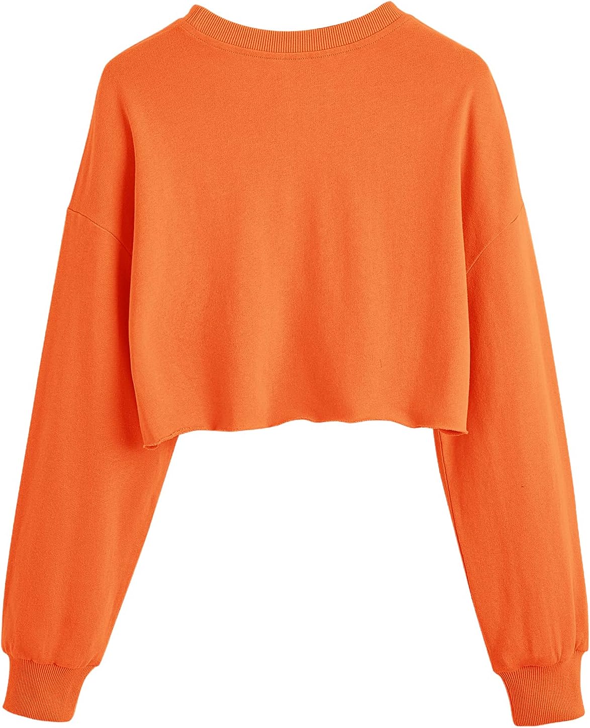 SweatyRocks Women's Casual Long Sleeve Raw Hem Pullover Crop Tops Sweatshirts - Image 2