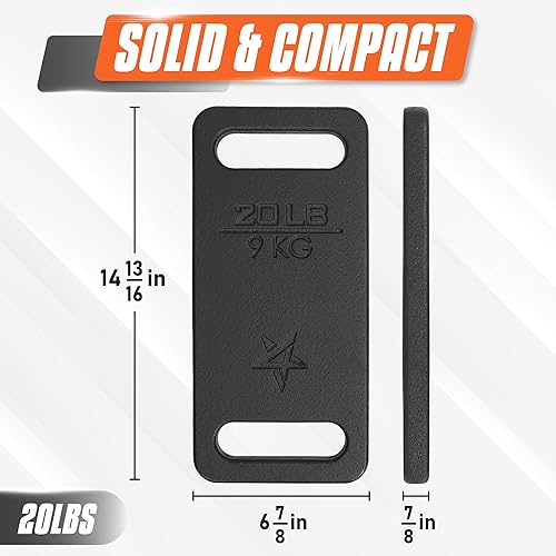 Miniatura 2 de Yes4All Cast Iron Rucking Weight for Backpack, Training Weight Plate with Ergonomic Rounded Handle, Protective Glossy Finish for Weighted Walking,