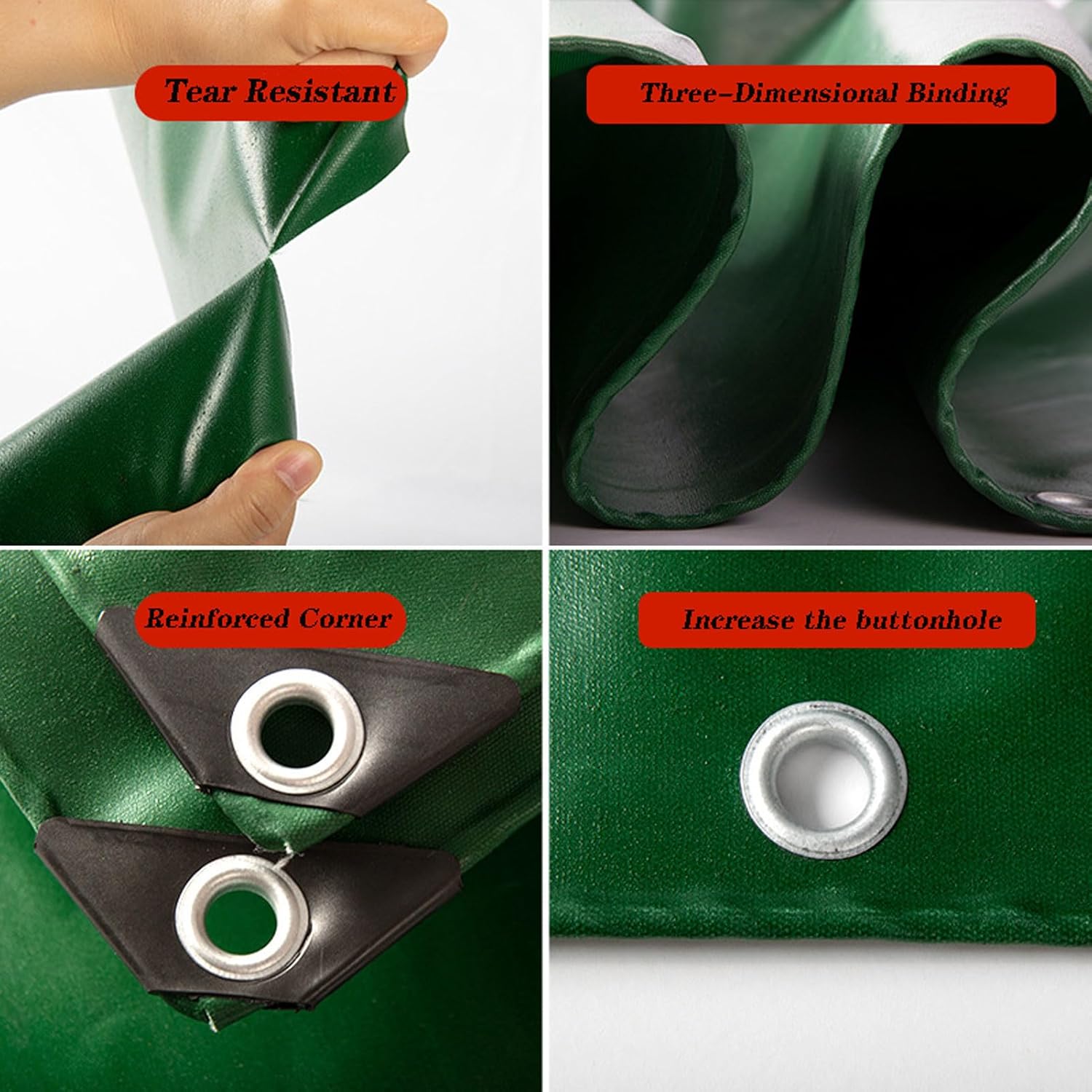 Tarps Heavy Duty Waterproof 6.6x6.6ft, 18 Mil Resistant Tarpaulin, Waterproof Tarp Cover for Tent with Grommets, Tarp Covers for Outdoor Furniture, Boat Tarps Covers